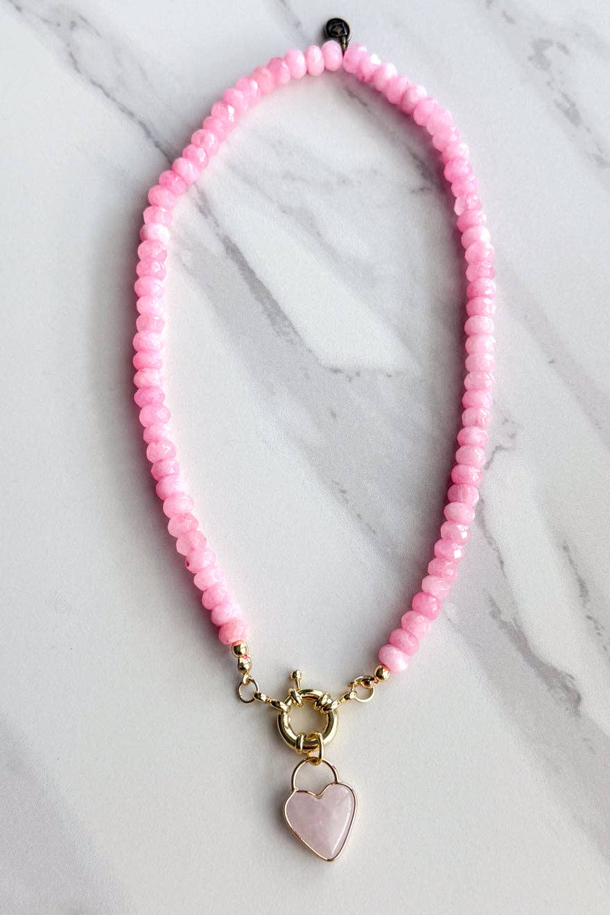 Gemstone Candy Necklace - Pink