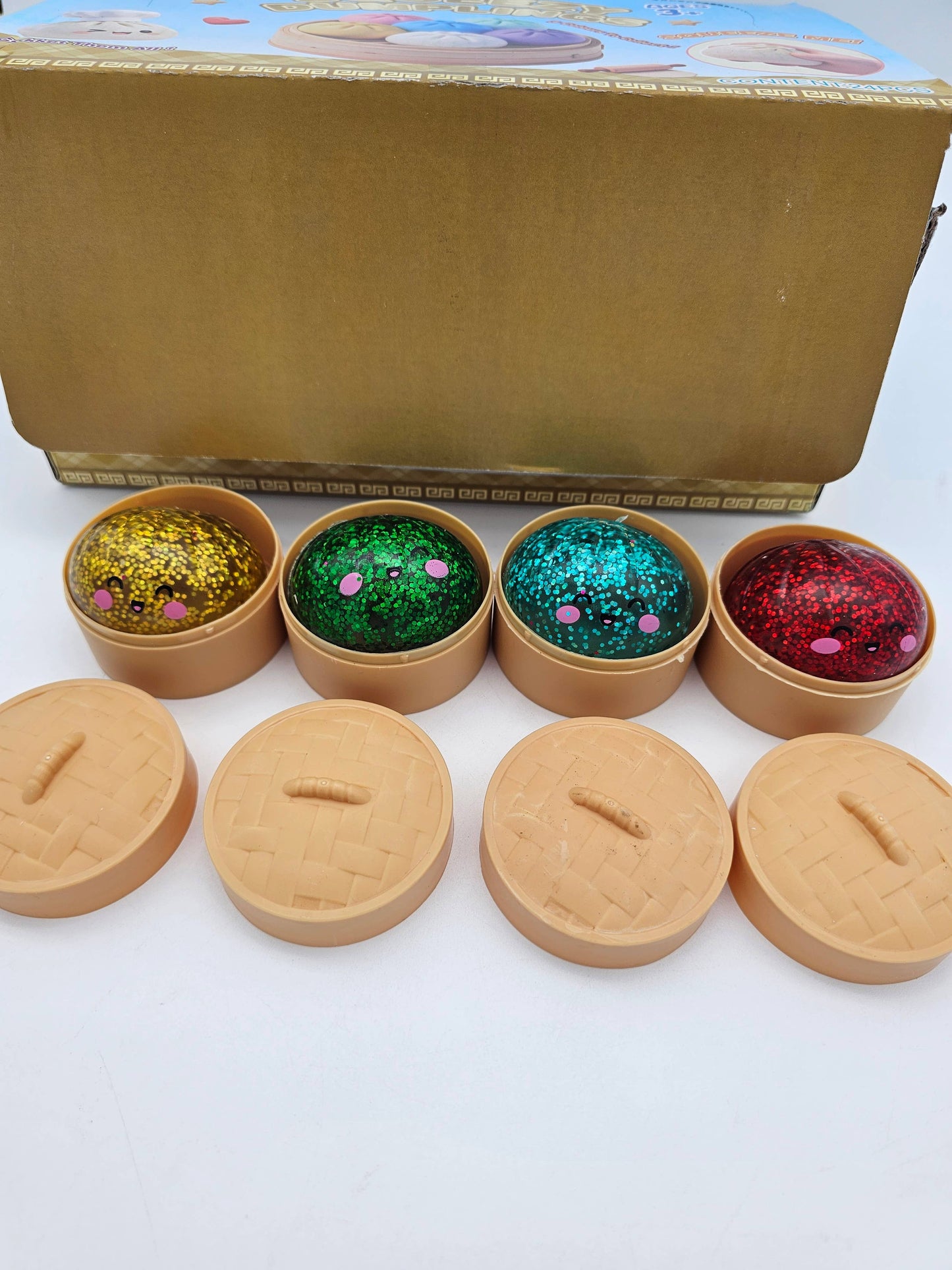Mystery Mini Squishy Glitter Dumpling Bun Stress Relief Squeeze Toy