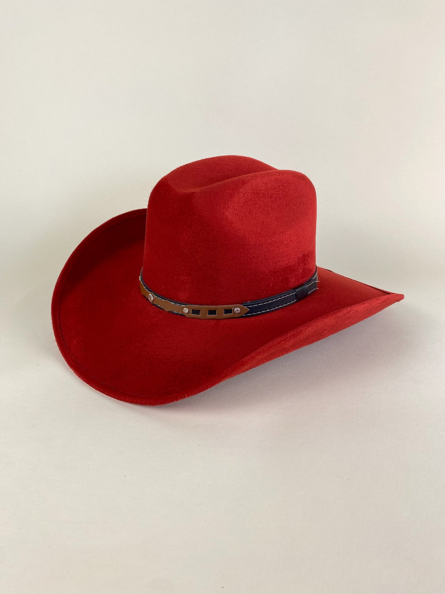 Austin Vegan Suede Cowboy Hat - Lipstick Red