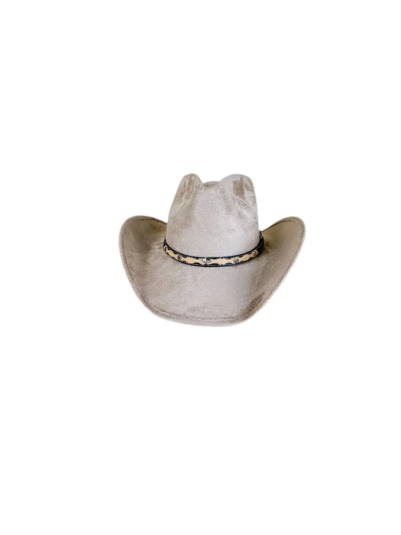 Santa Fe Vegan Suede Cowboy Hat - Sand