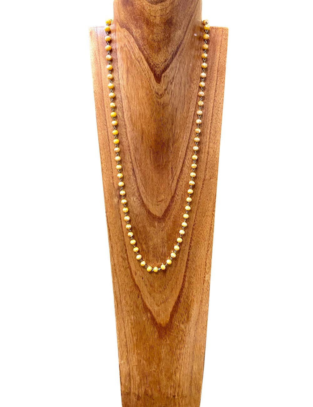 Mustard Iridescent Bead Necklace