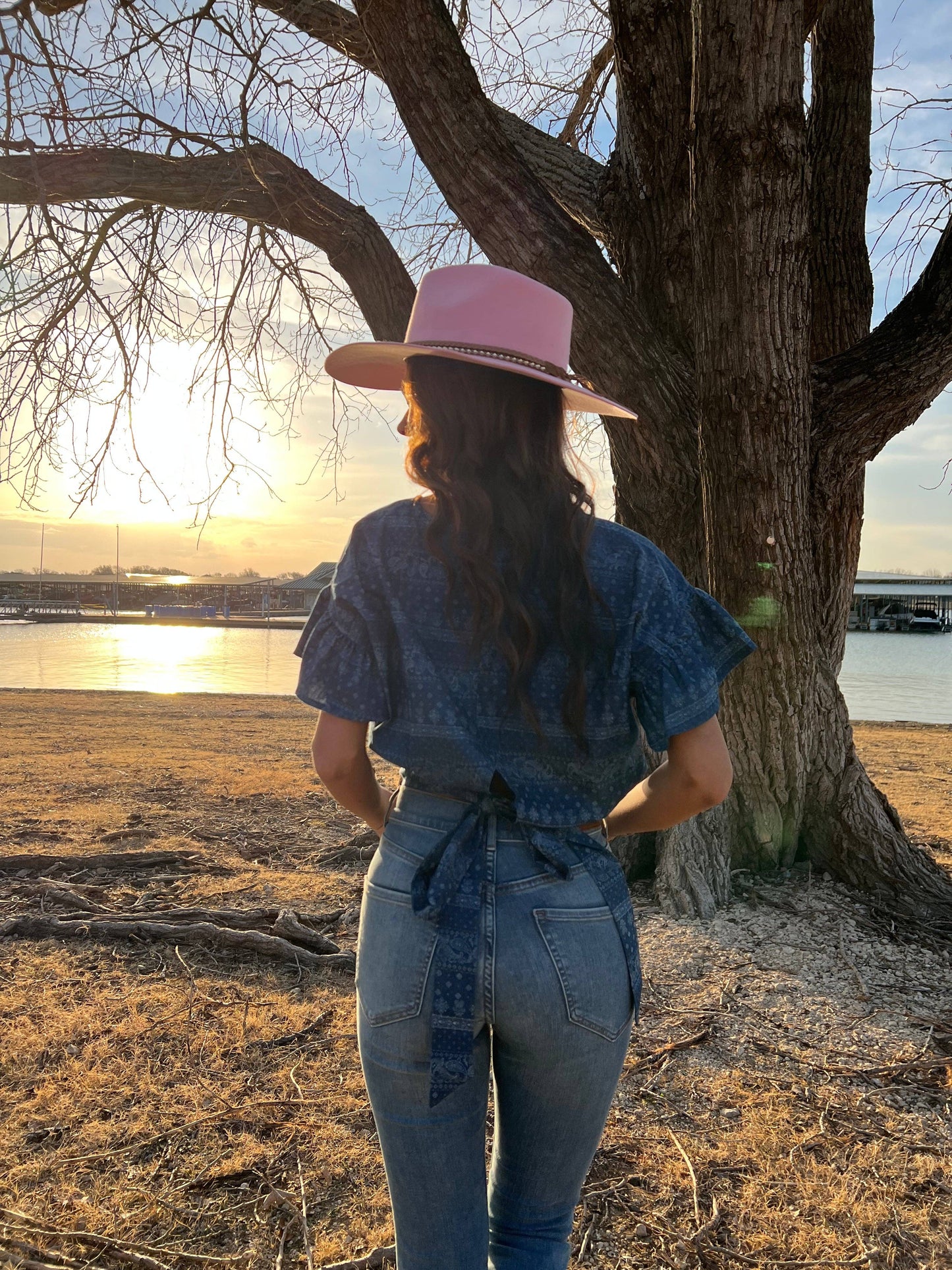 Chambray Contemporary Top