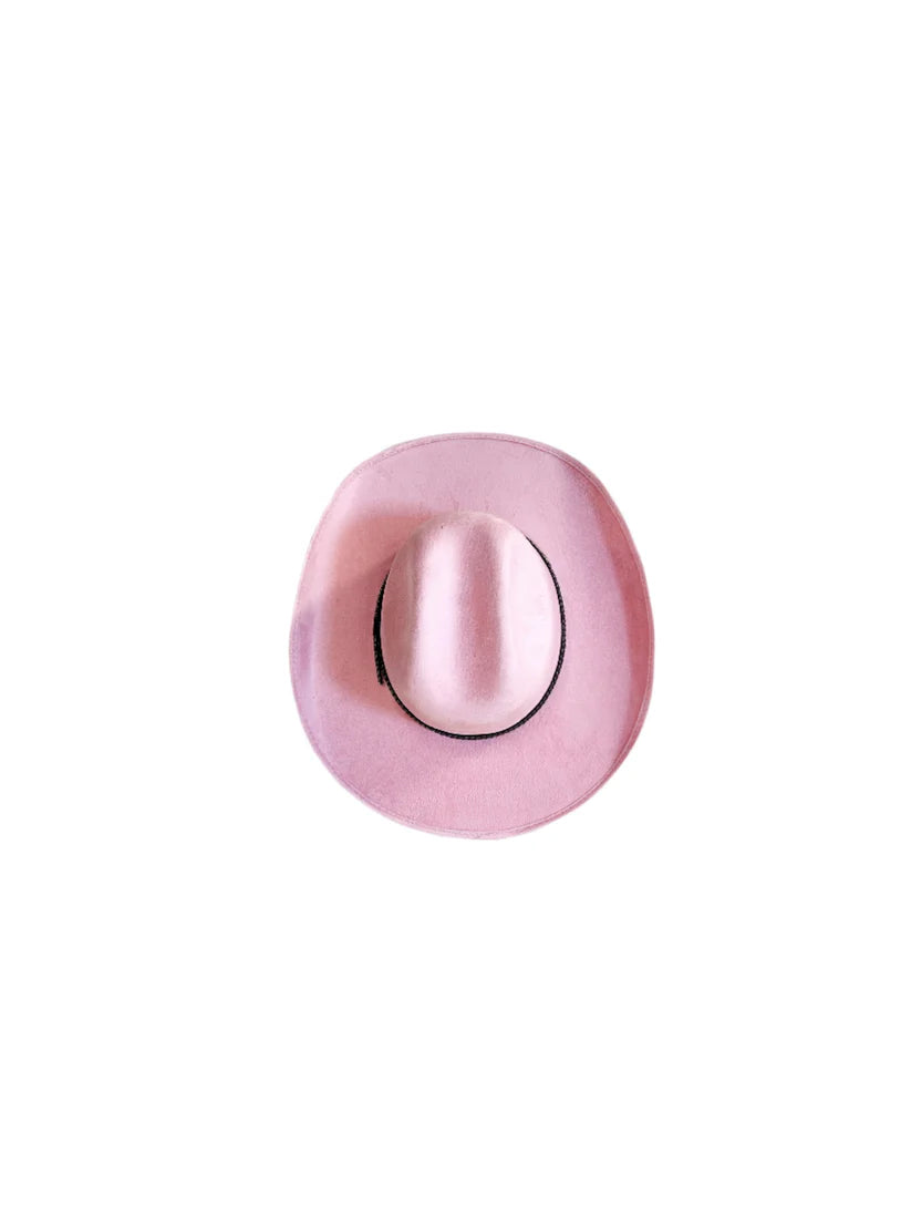 Austin Vegan Suede Cowboy Hat - Blush Pink