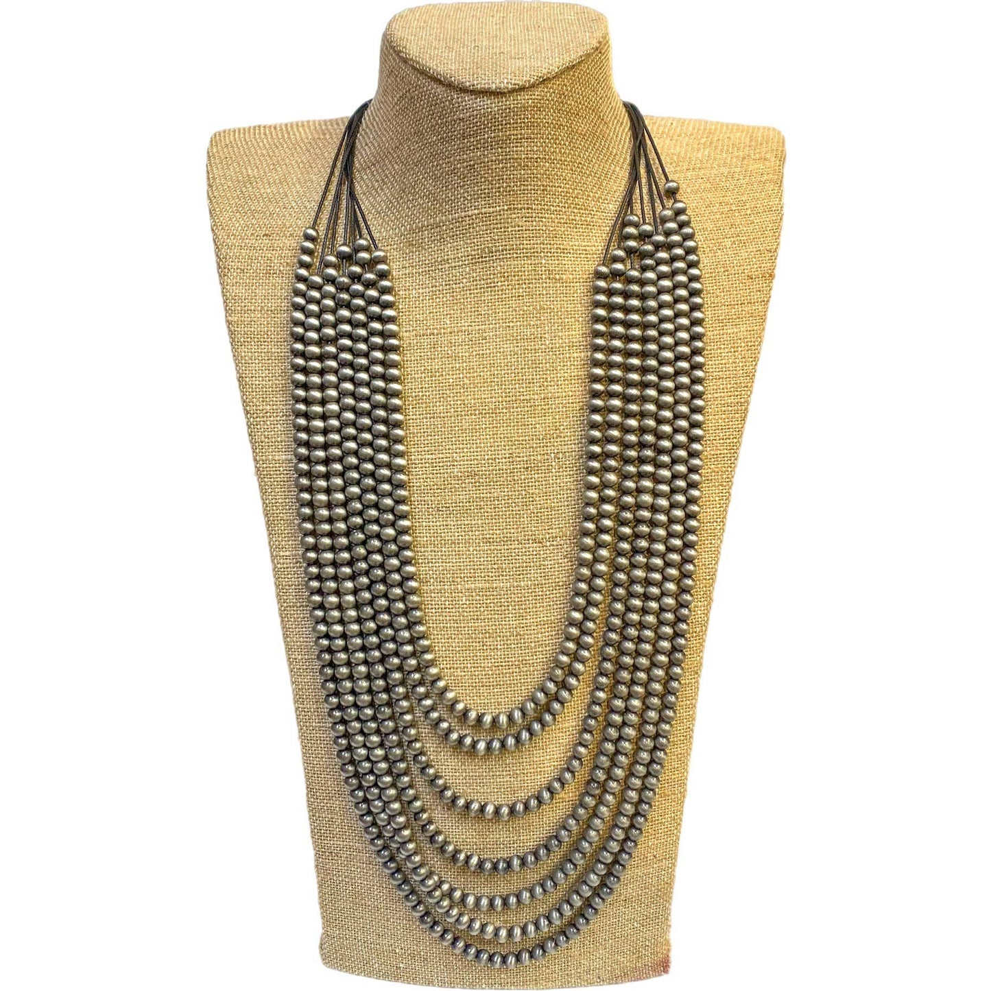 Multi-Strand Faux Pearls Beaded Necklace