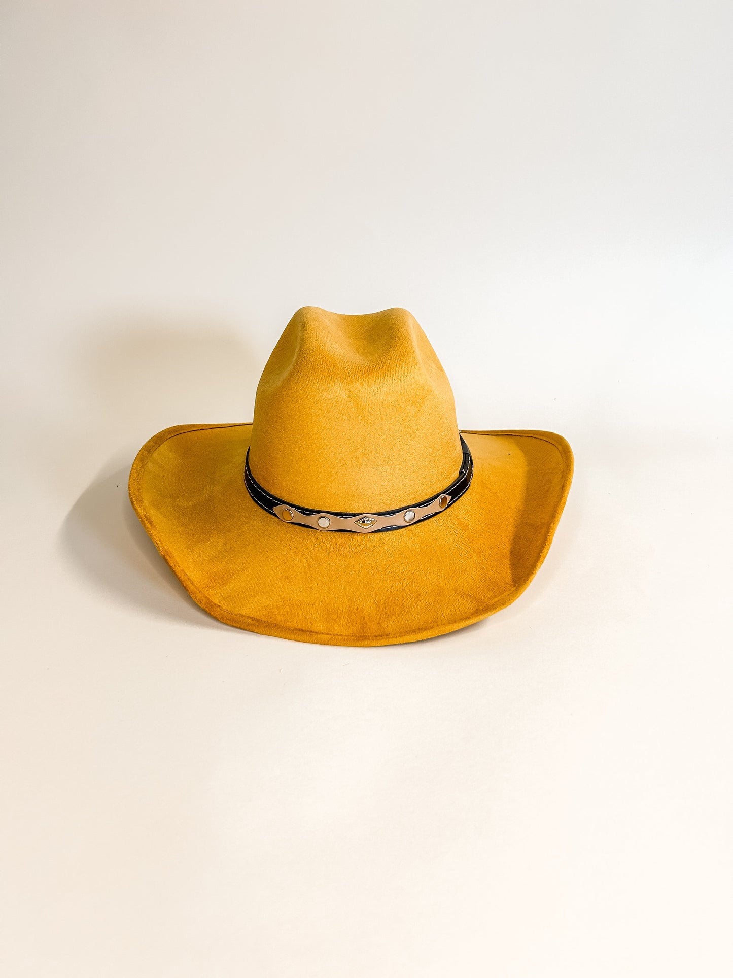 Austin Vegan Suede Cowboy Hat - Mustard Yellow