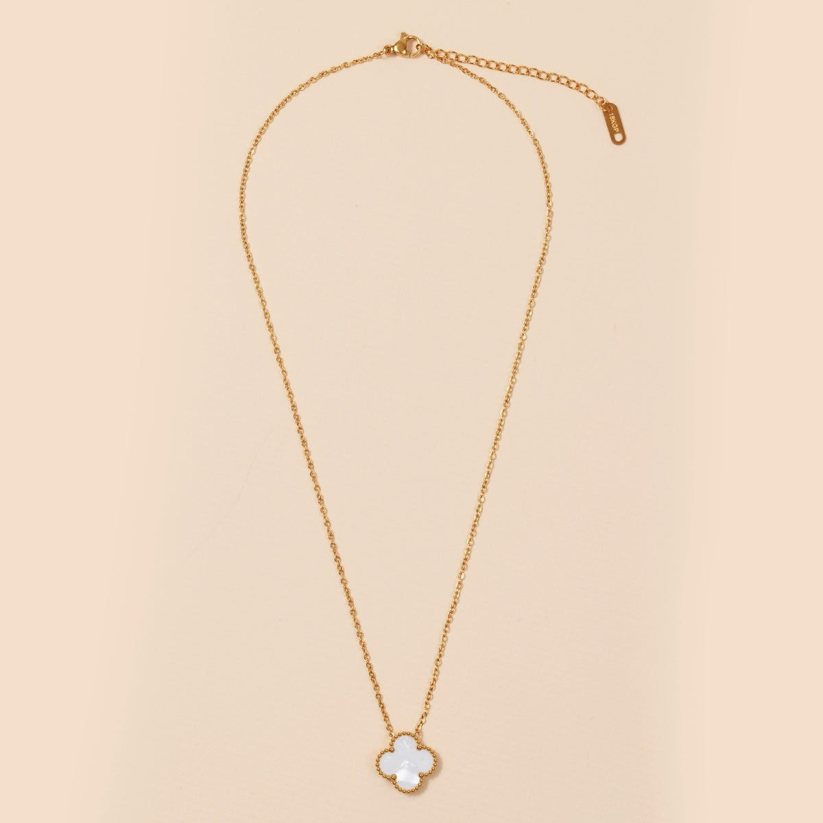Floral Charm 18K Gold Dip Stainless Steel Necklace