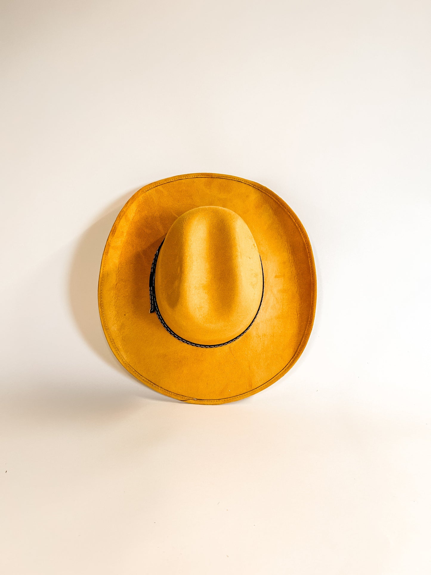 Austin Vegan Suede Cowboy Hat - Mustard Yellow