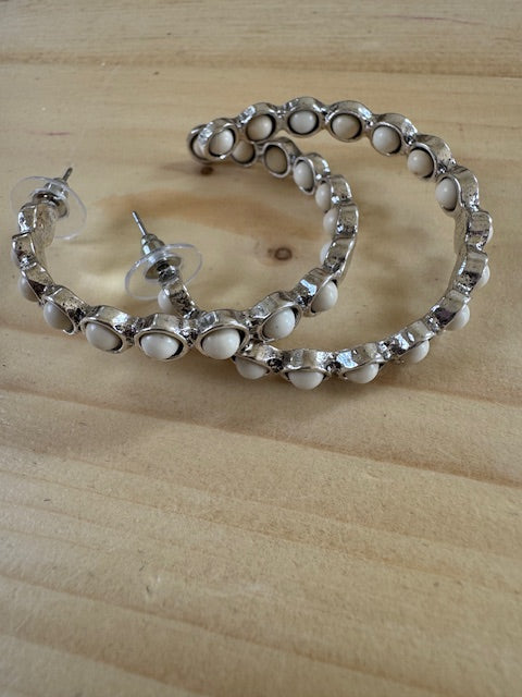 Ivory Stone Hoop Earring