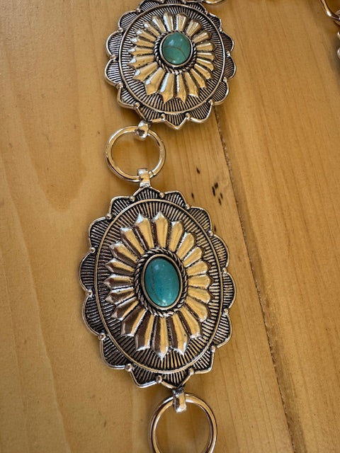 Silver Concho Link Belt - Standard Size