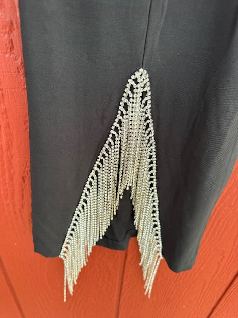 Western Rhinestone Split Bell Pant
