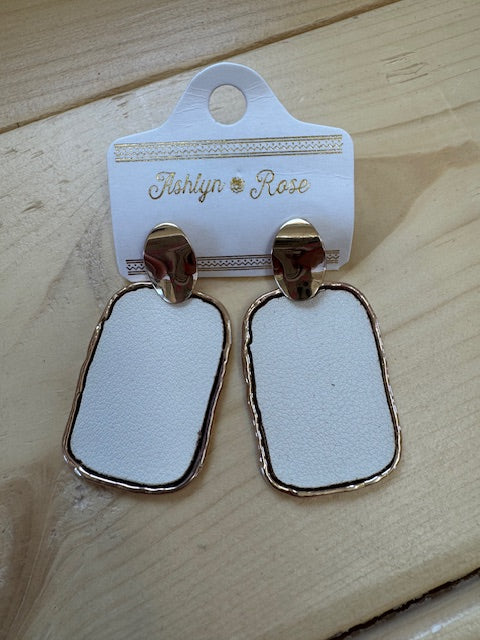 Gold and Leather Earrings