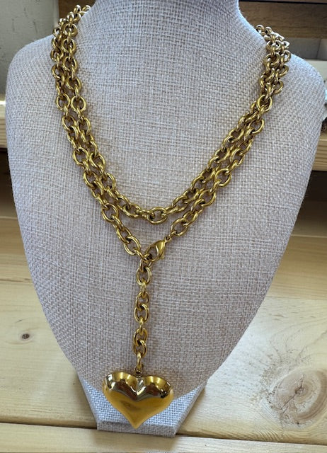 XL Wrap Around Bubble Heart Neckace