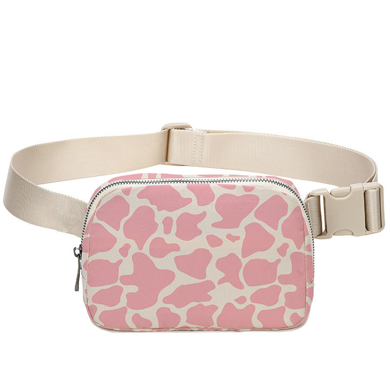 Cow Print Crossbody Bag - Pink