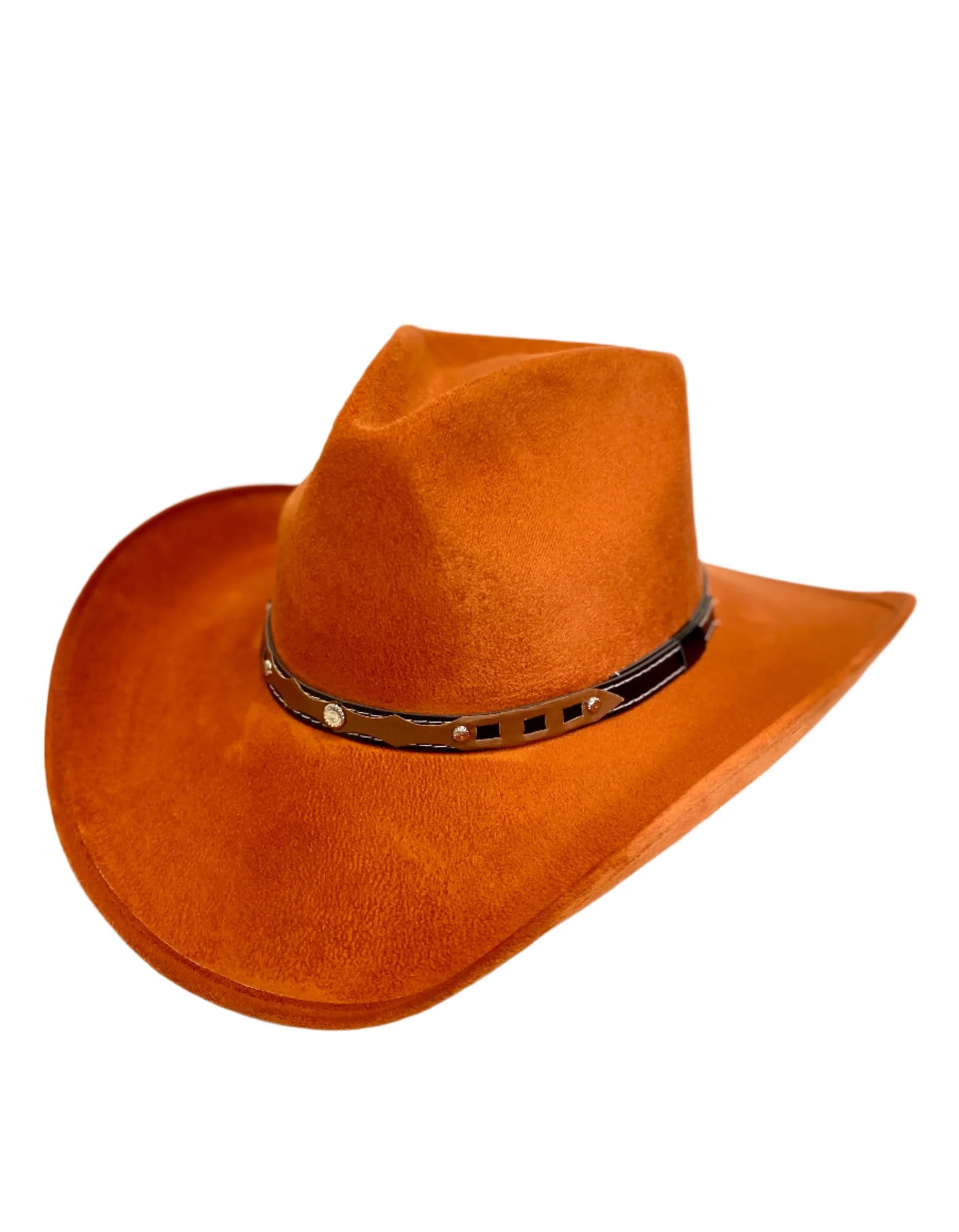 Santa Fe Vegan Suede Cowboy Hat - Orange