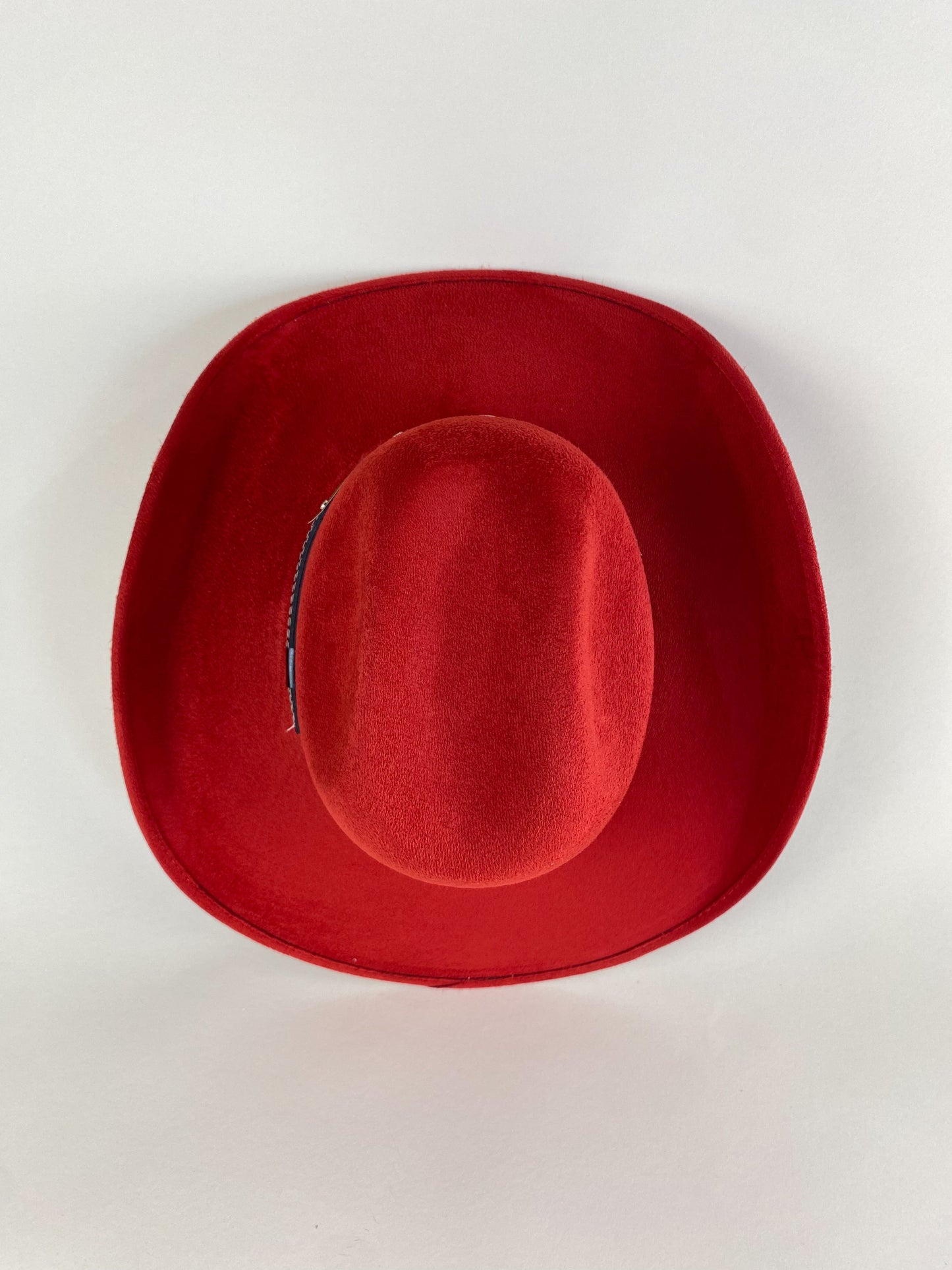 Austin Vegan Suede Cowboy Hat - Lipstick Red
