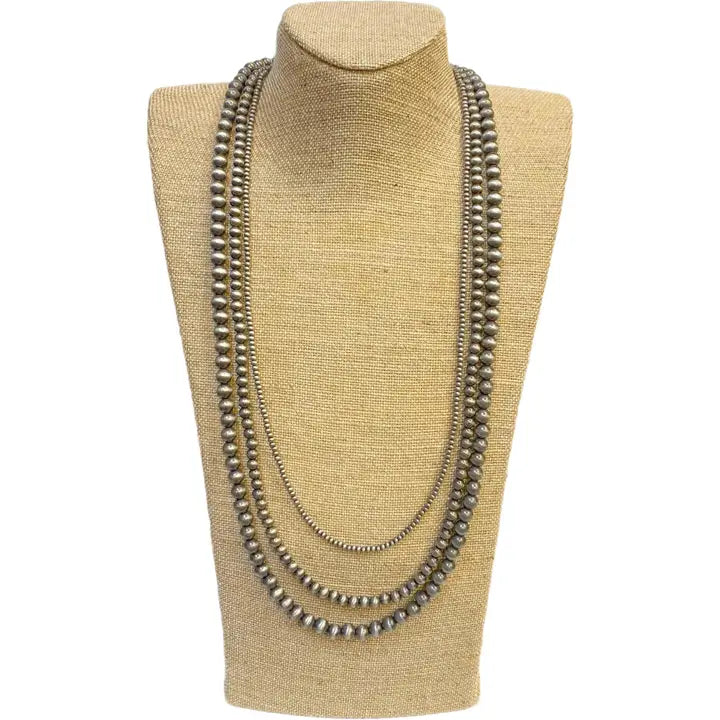 Triple Strand Beaded Layered Necklace