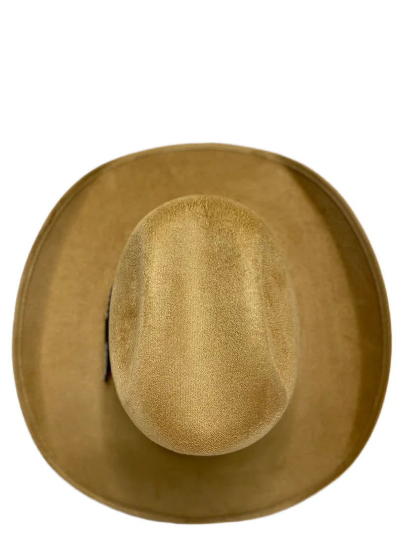 Austin Vegan Suede Cowboy Hat - Cappuccino