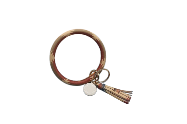 Aztec Bangle Bracelet Keyring with Tassel