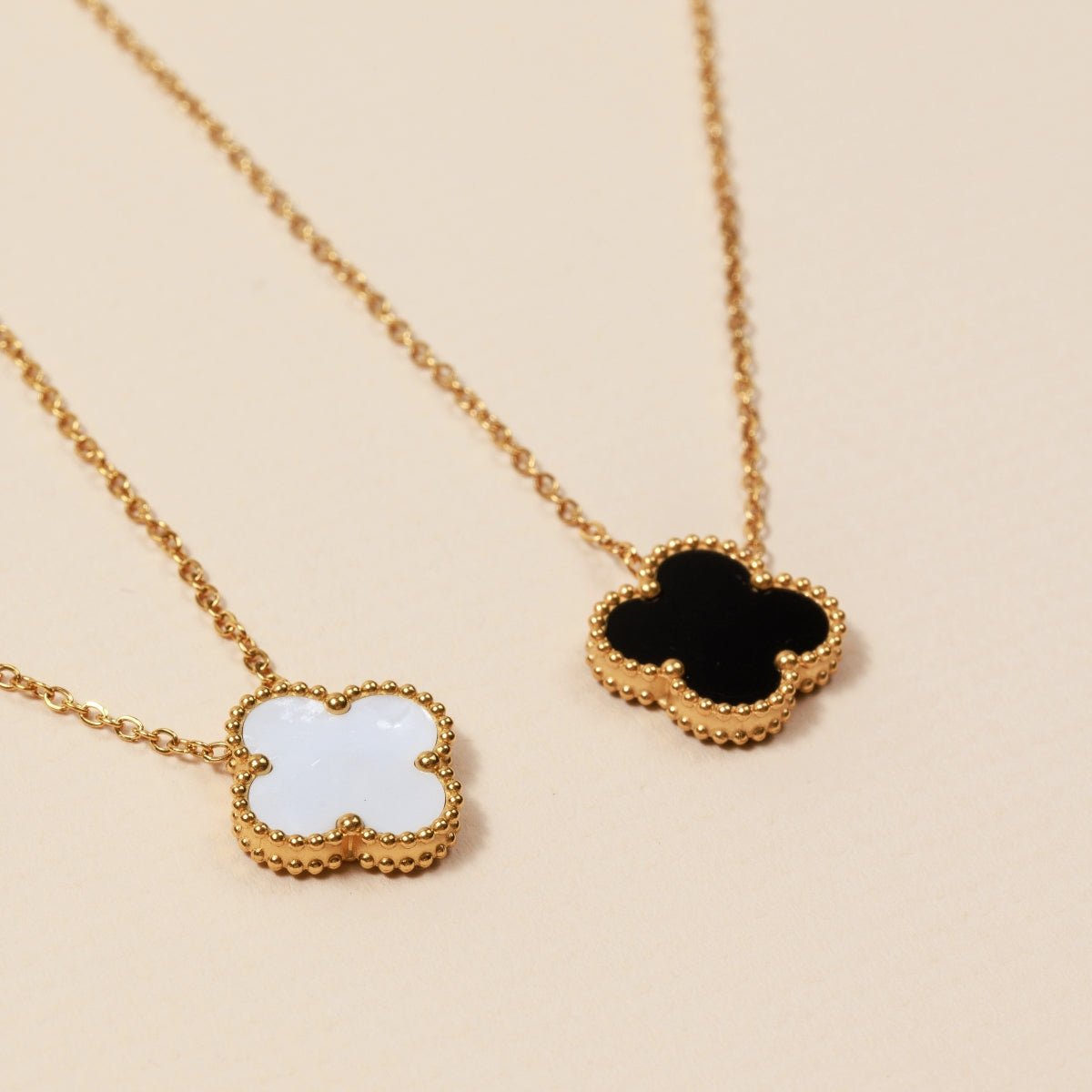 Floral Charm 18K Gold Dip Stainless Steel Necklace