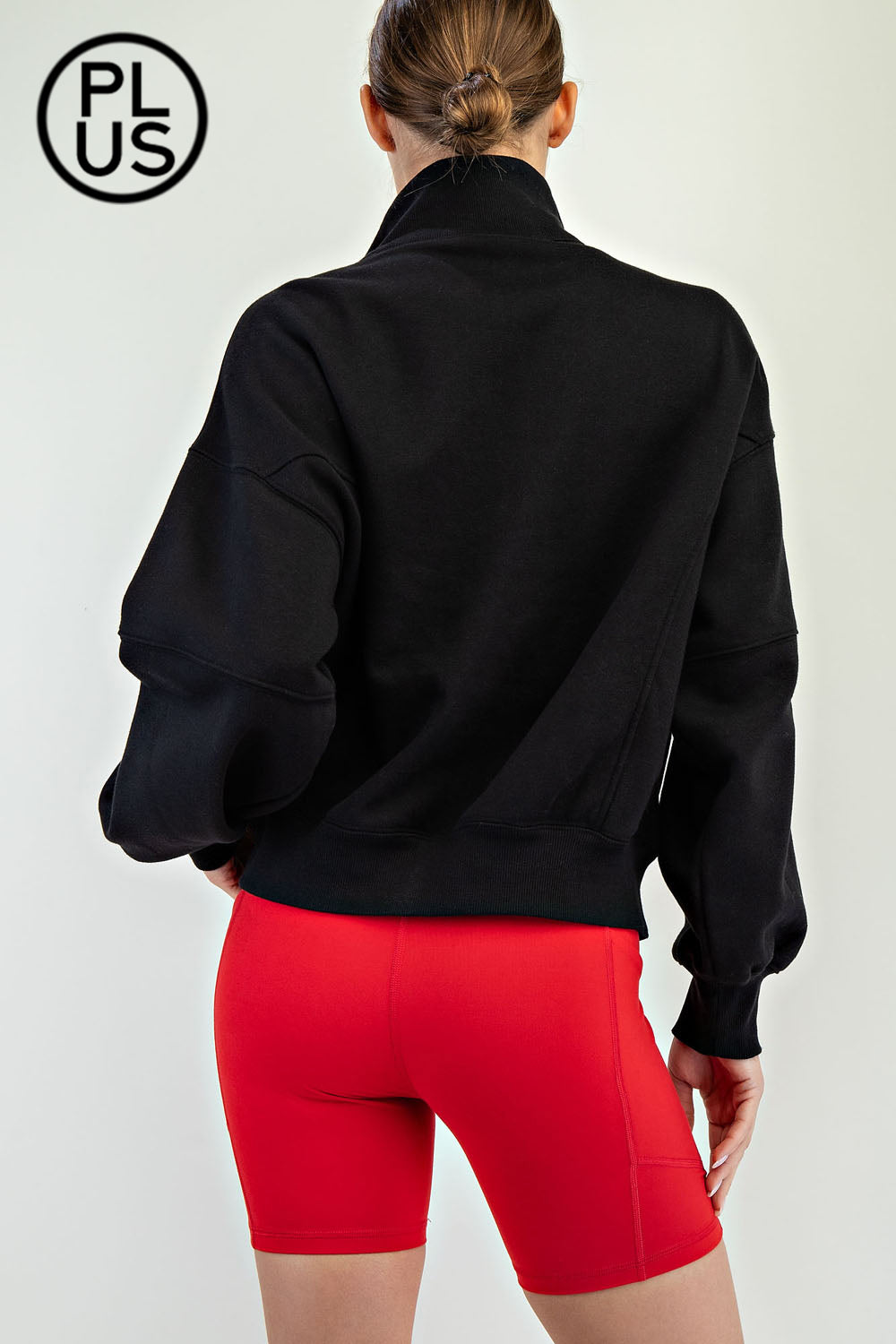 French Terry Fleece Quarter Zip - Plus Size