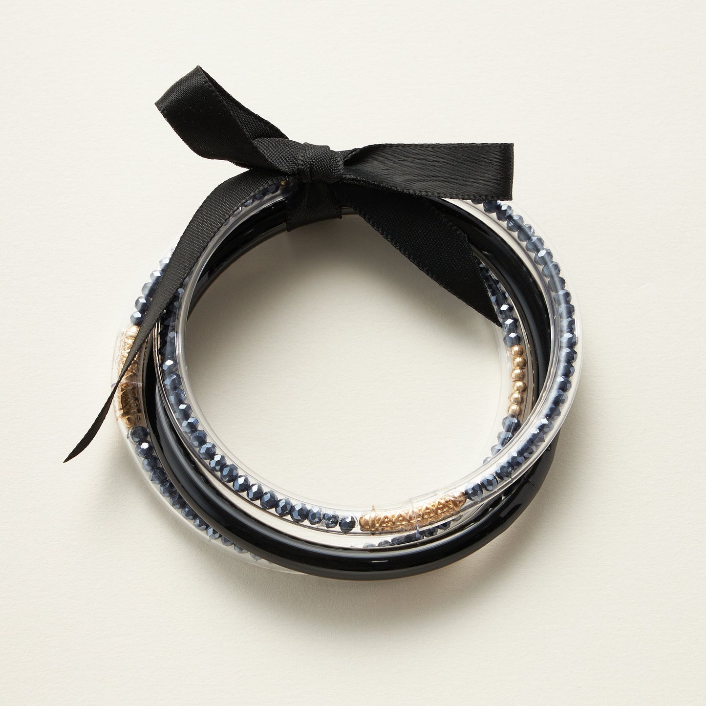 Glass Beaded Tube Bangle Bracelet