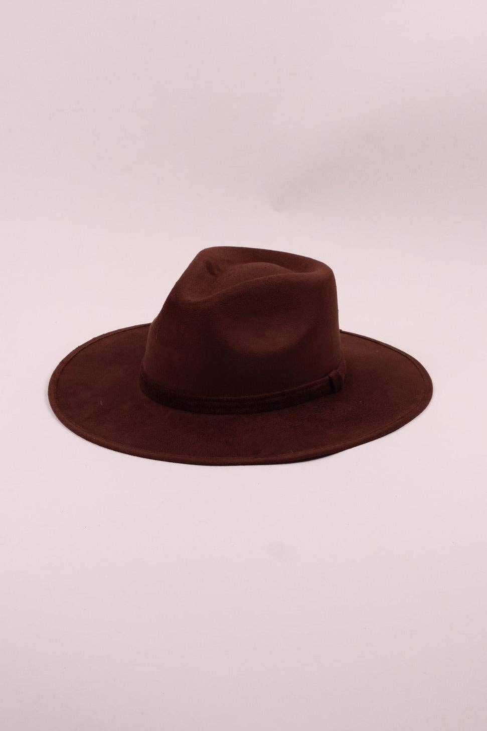 Vegan Suede Rancher Hat - Chocolate