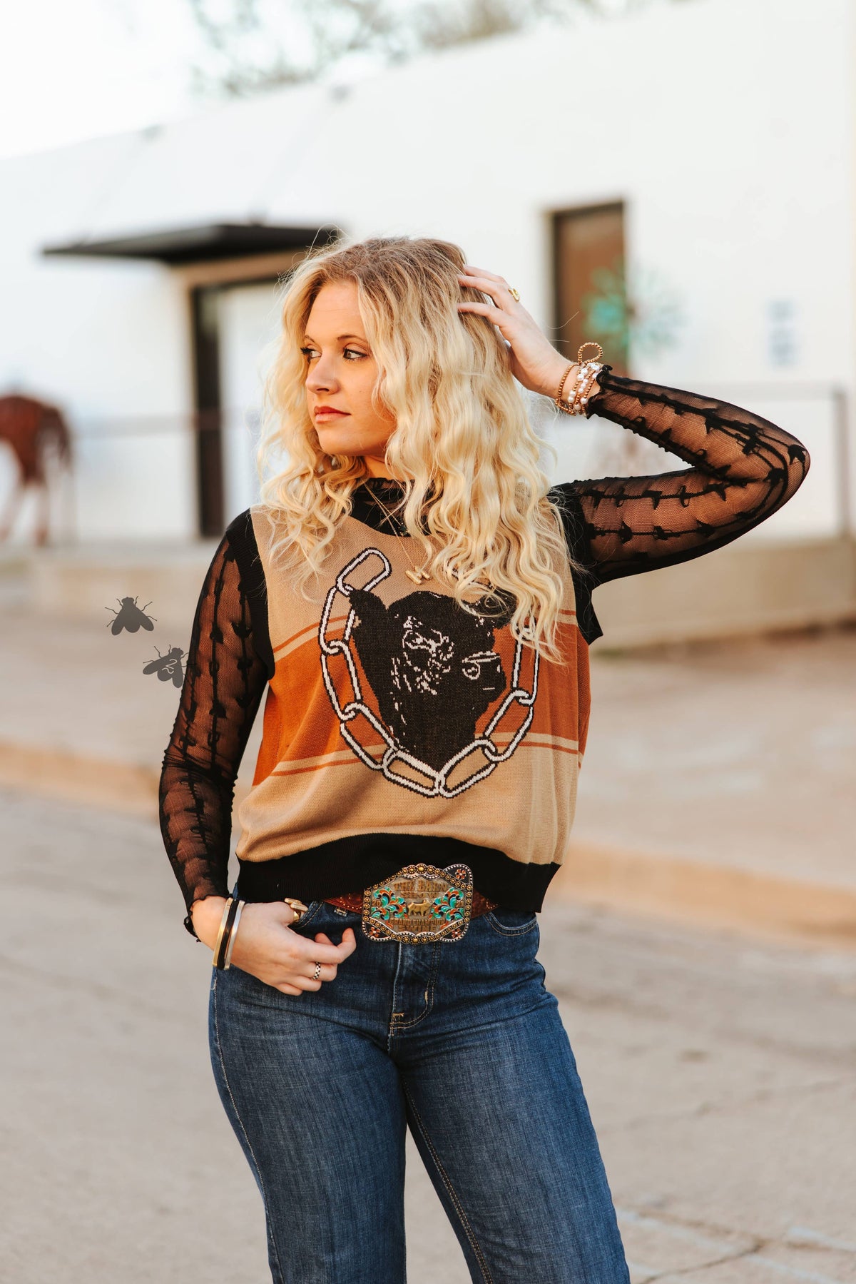 LARIAT LACE L/S *MIDNIGHT