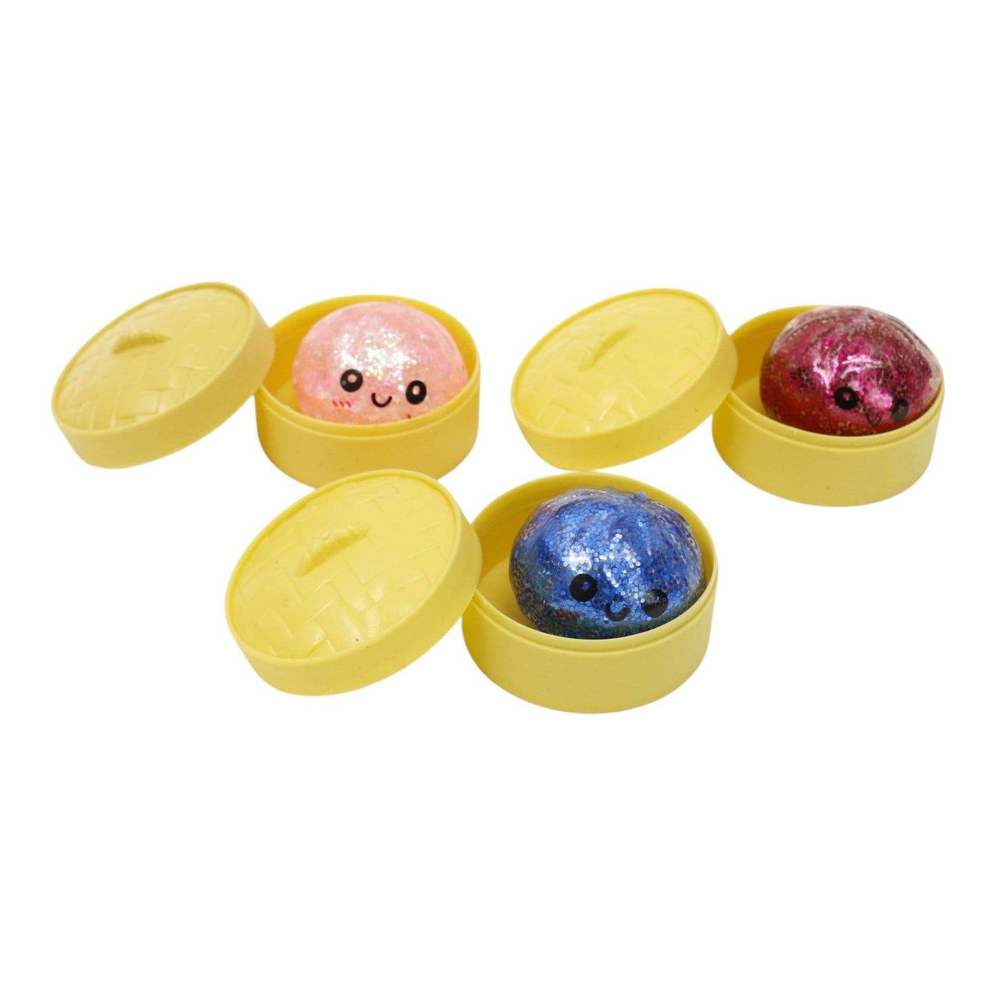 Mystery Mini Glitter Gel Bead Squishy Dumpling With Steamer