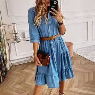 Button Down Denim Dress