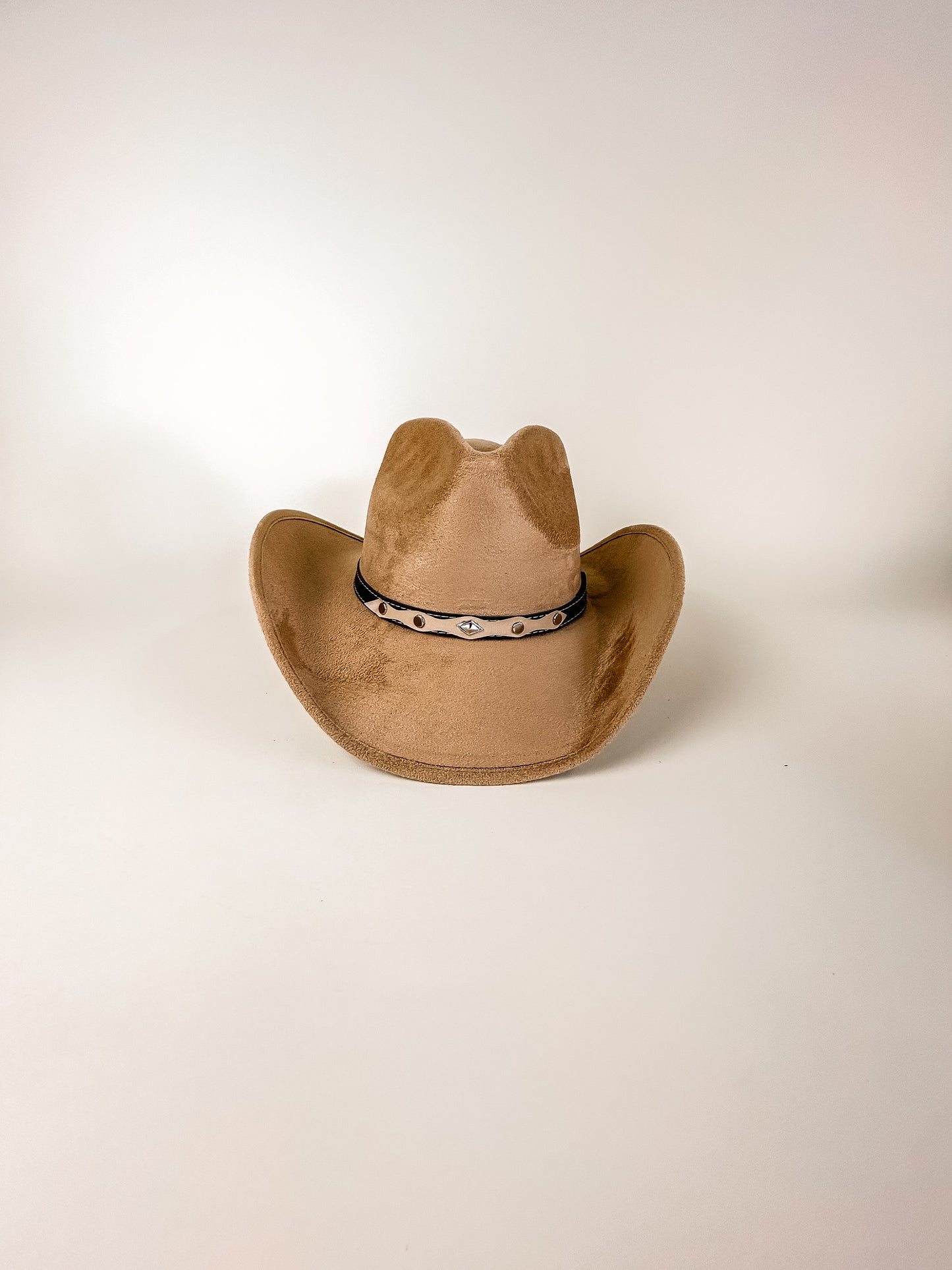 Santa Fe Vegan Suede Cowboy Rancher Hat - Cappuccino