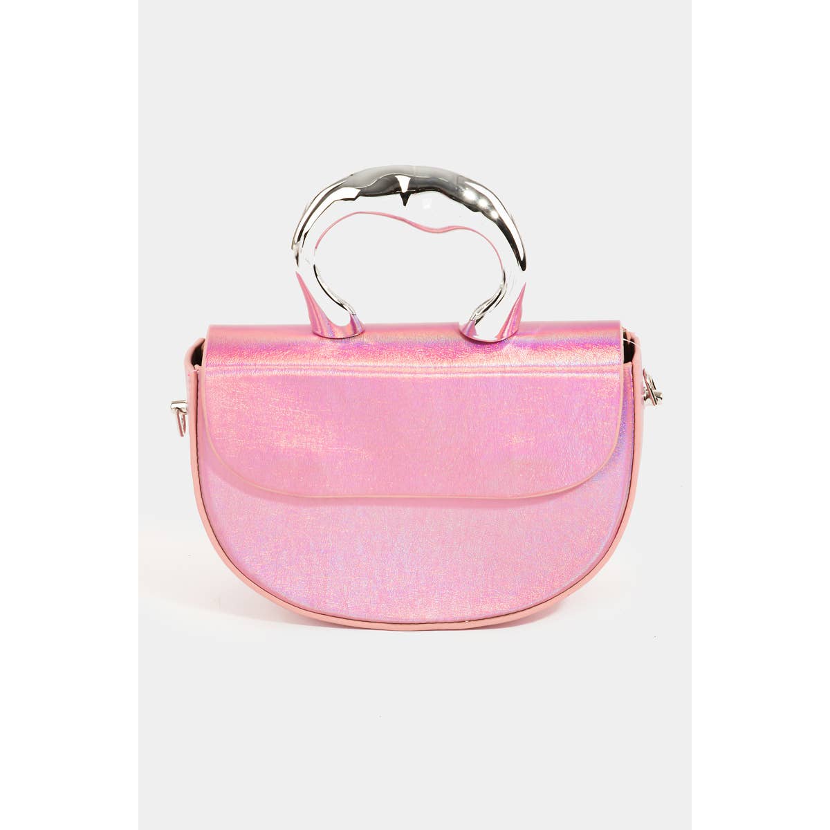 Glossy Semi-Circle Top Handle Bag