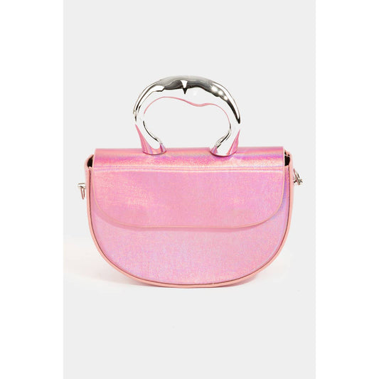 Glossy Semi-Circle Top Handle Bag
