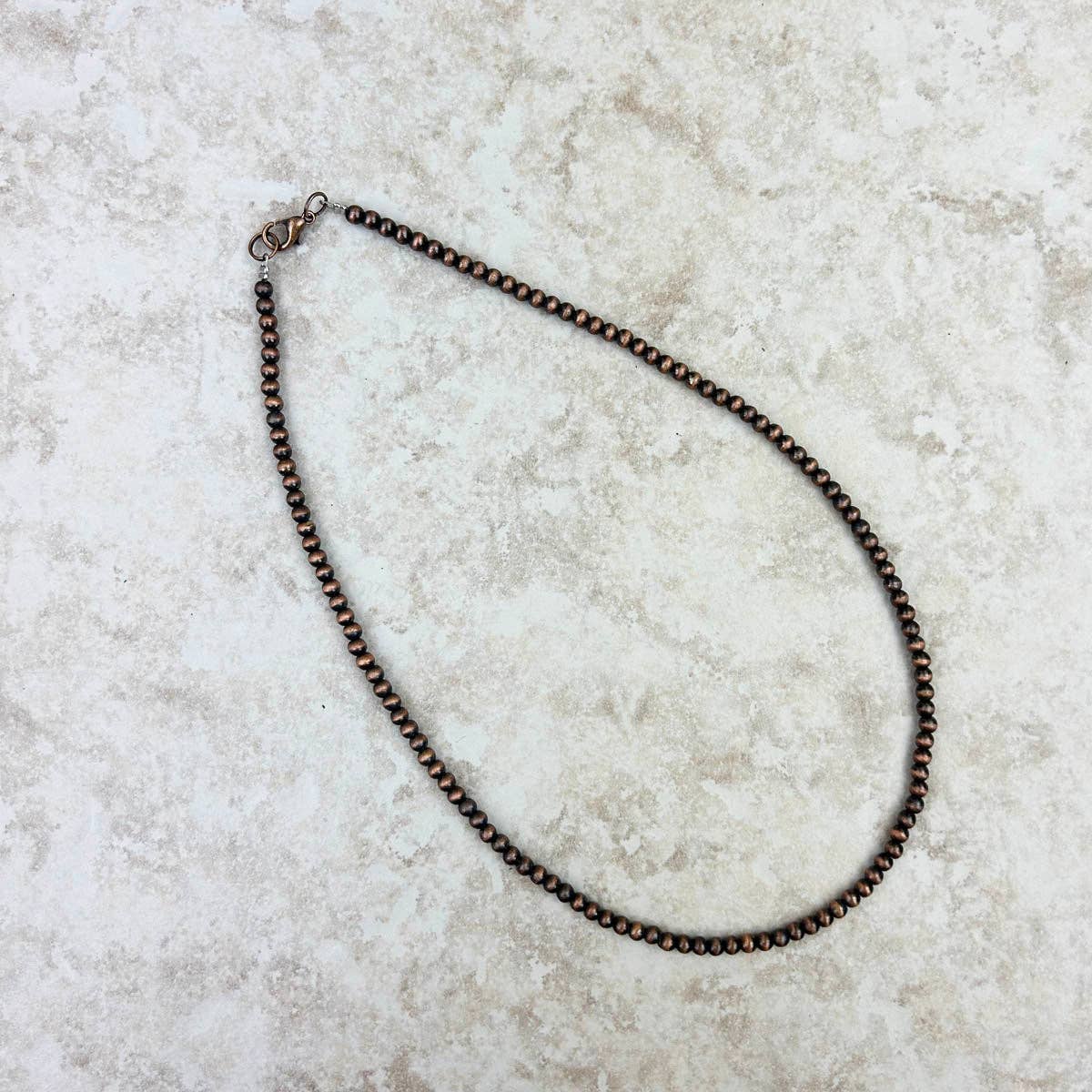 Copper-Tone 4mm Pearl Beads 15" Long