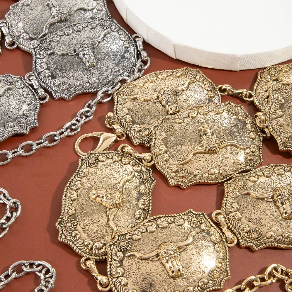 Western Longhorn Engraved Chain Belt – WandR