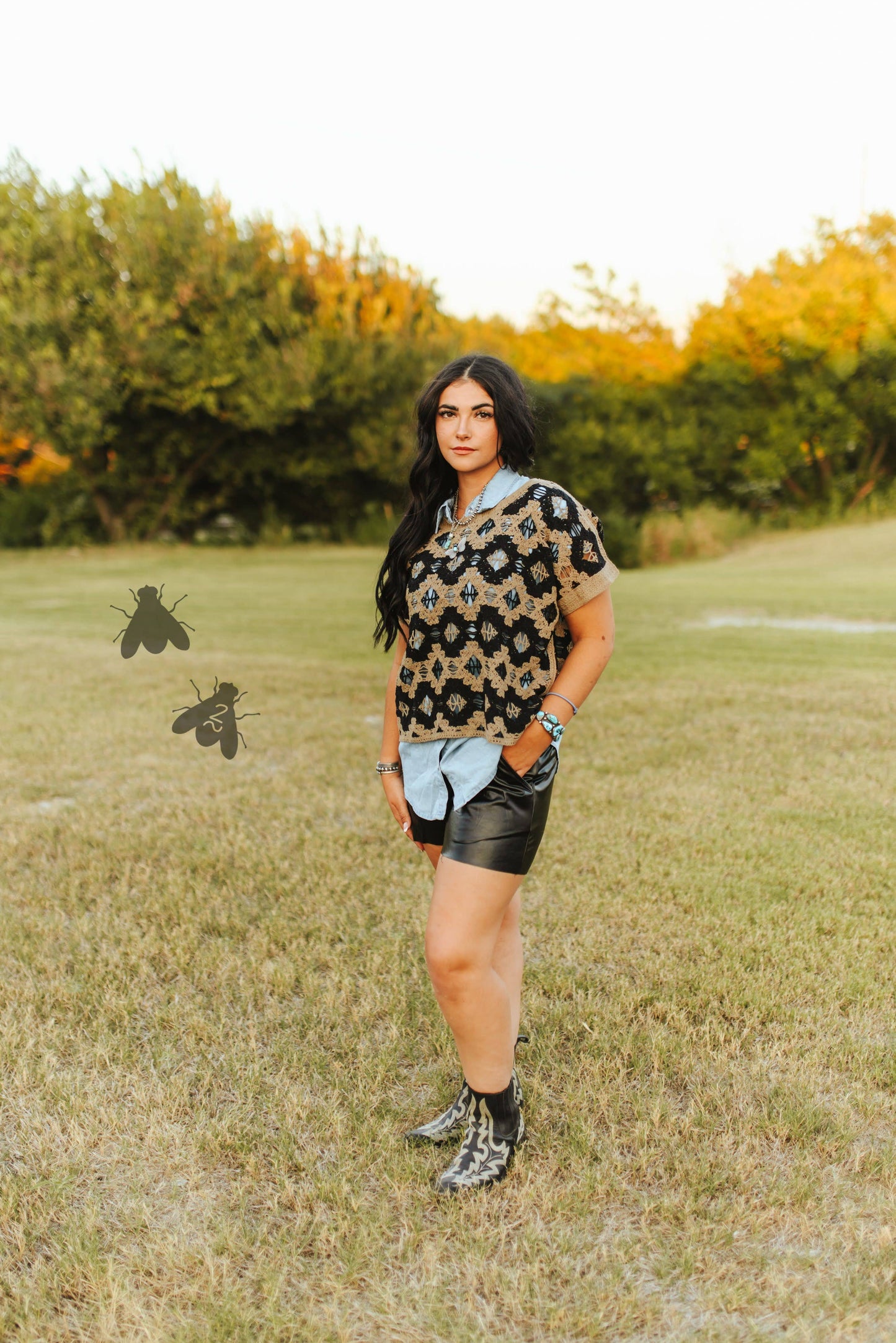 WILD WEST WEAVES Sweater Vest and Cami