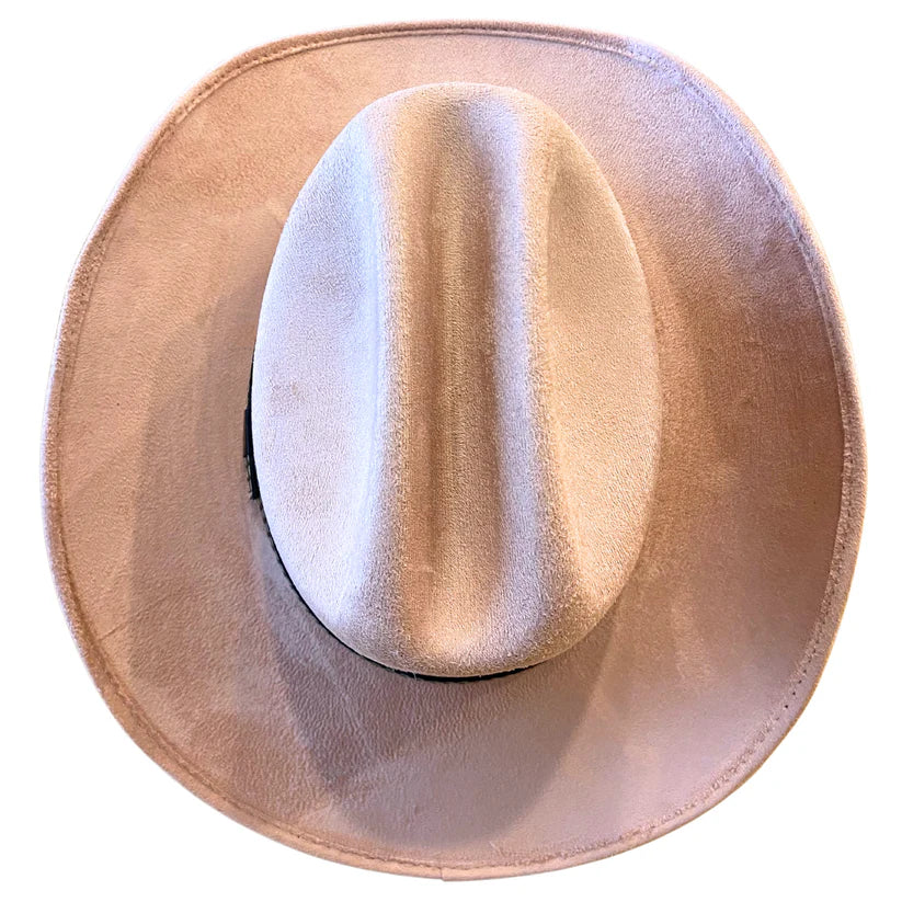 Texana Vegan Suede Cowboy Hat - Pale Dusty Rose