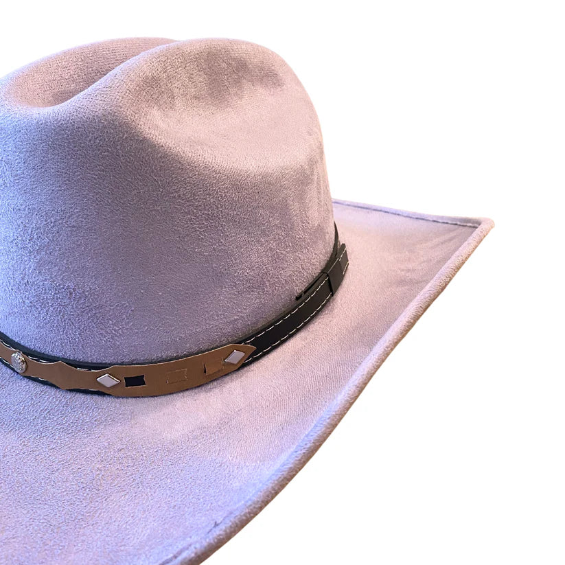 Texana Vegan Suede Cowboy Hat - Lavendar
