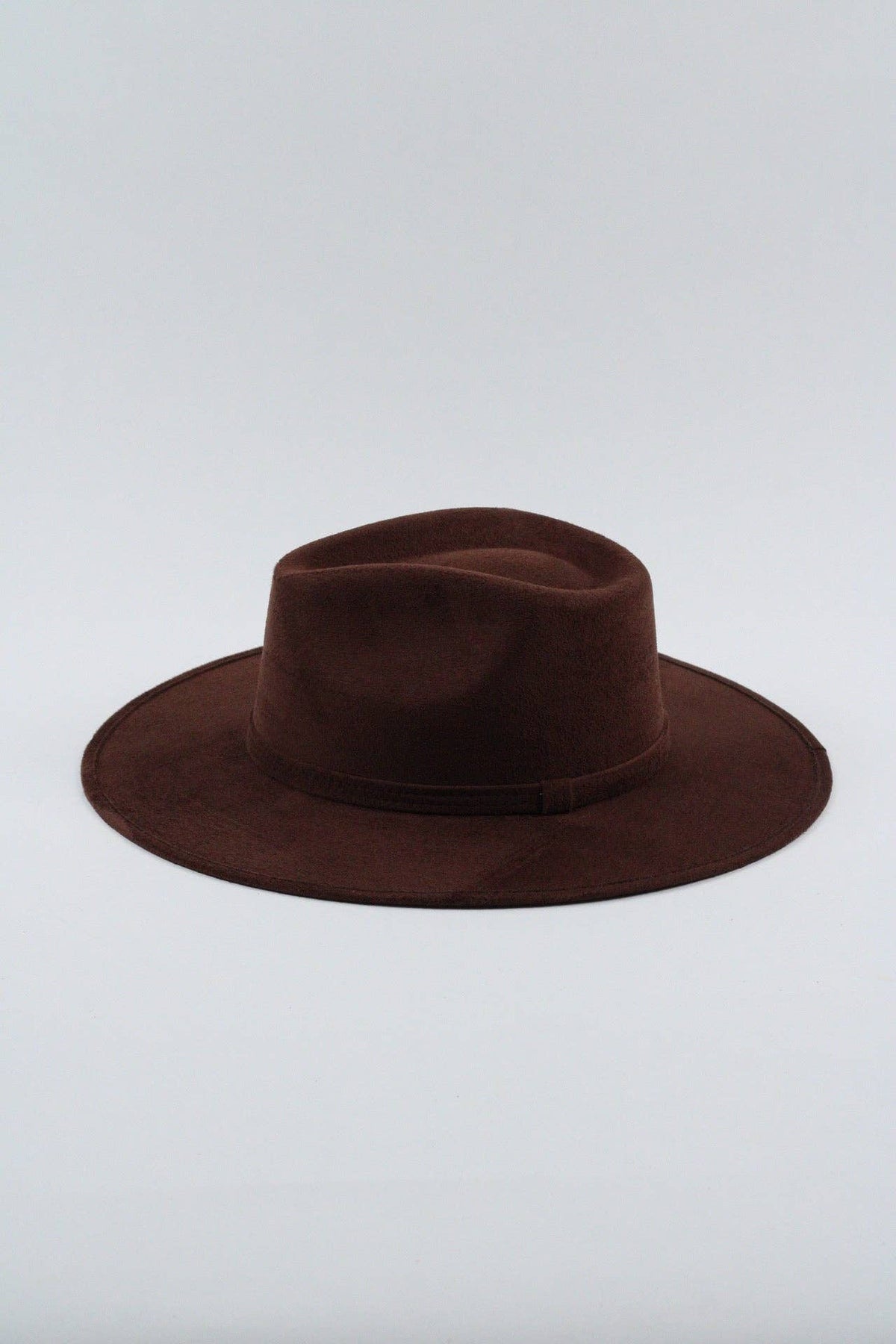 Vegan Suede Rancher Hat - Chocolate
