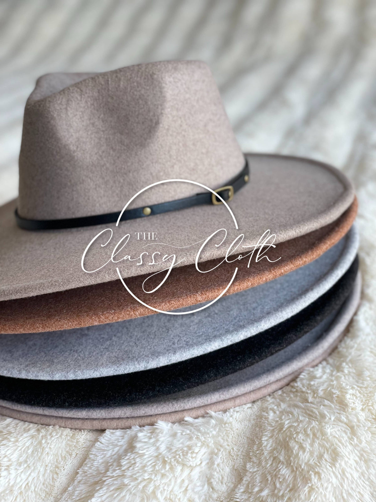Wool Blend Wide Brim Western Hat - Camel