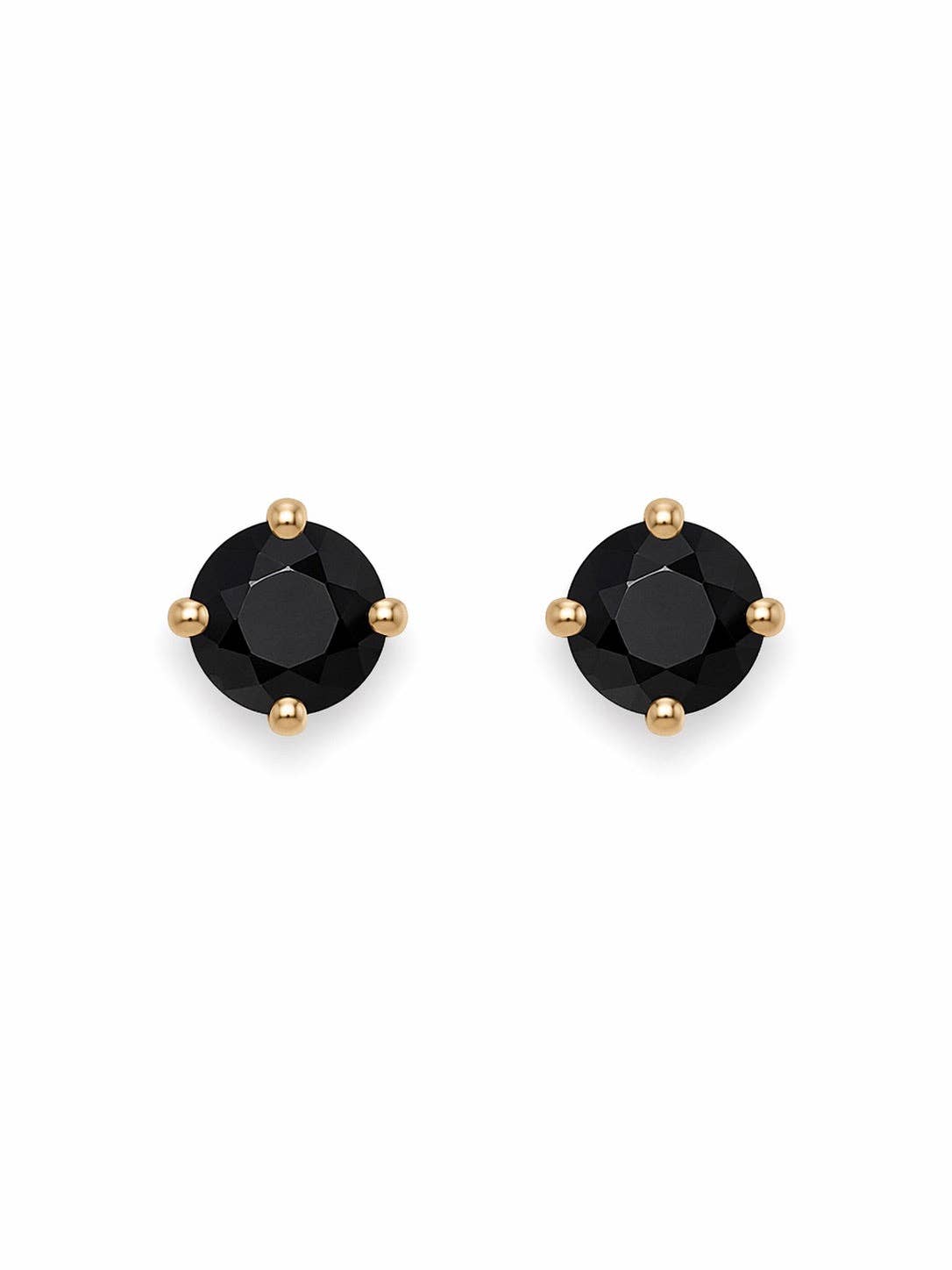 Black Circled Stud Earrings