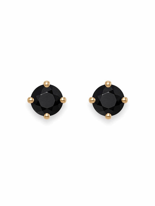 Black Circled Stud Earrings