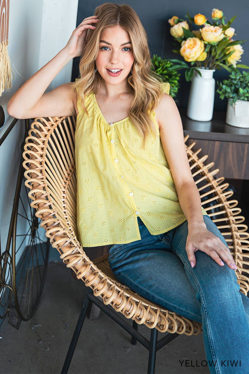 Eyelet Ruffle Blouse