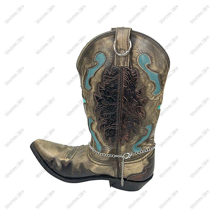 Boot Chain with Turquoise Colored Stones