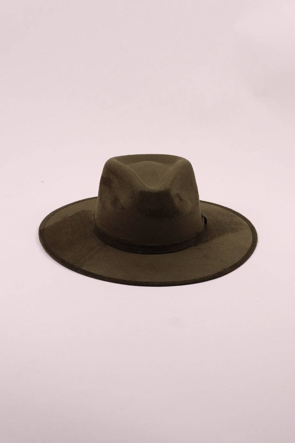 Vegan Suede Rancher Hat - Olive Green