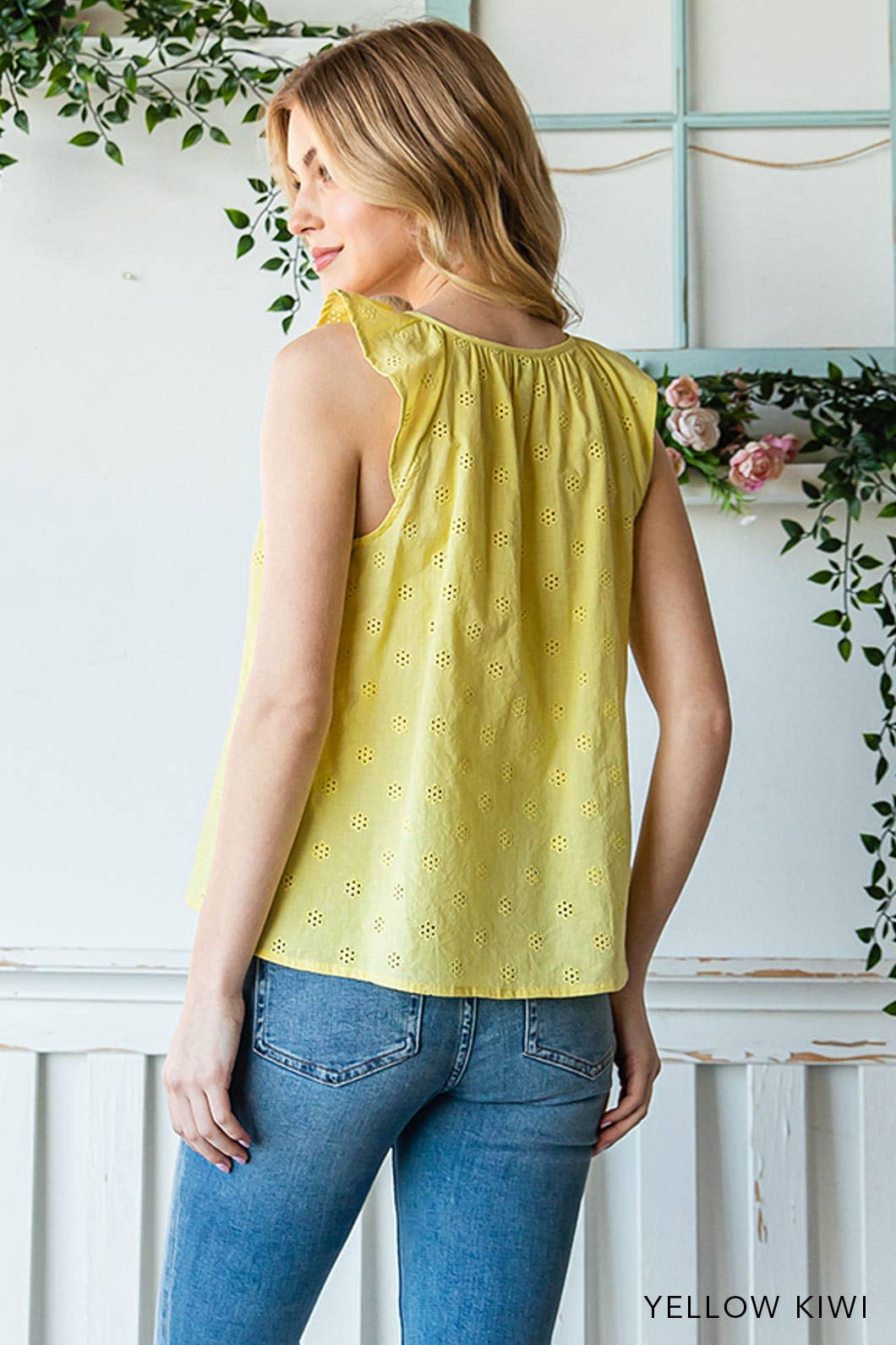 Eyelet Ruffle Blouse