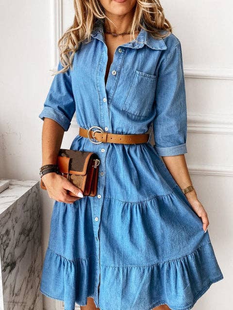 Button Down Denim Dress