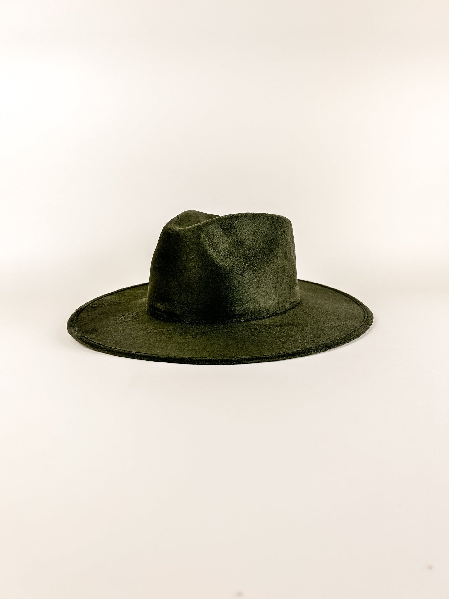 Vegan Suede Rancher Hat - Olive Green