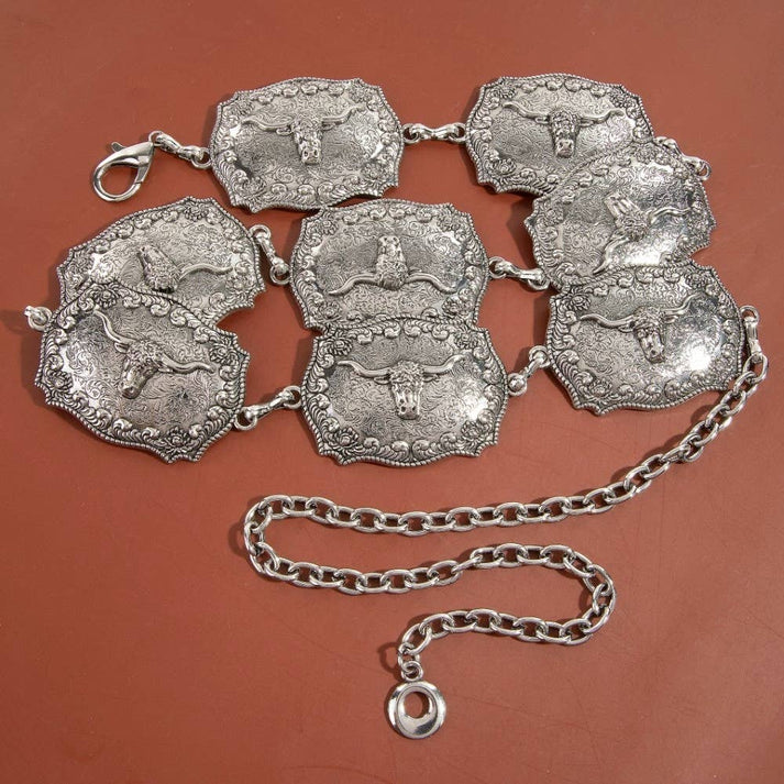 Western Longhorn Engraved Chain Belt – WandR
