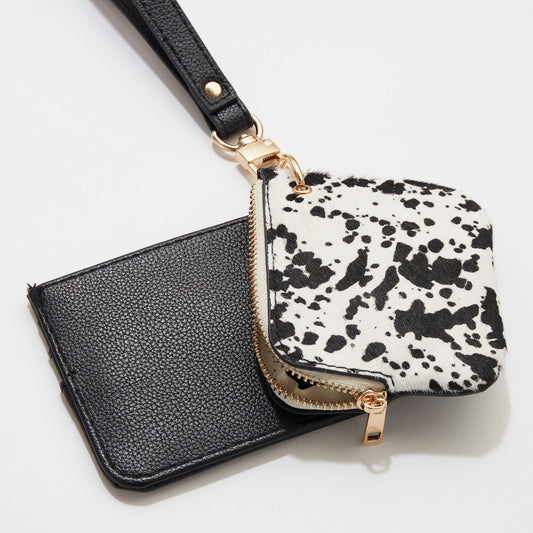 Calf Hair Pouch and Card Holder Wristlet