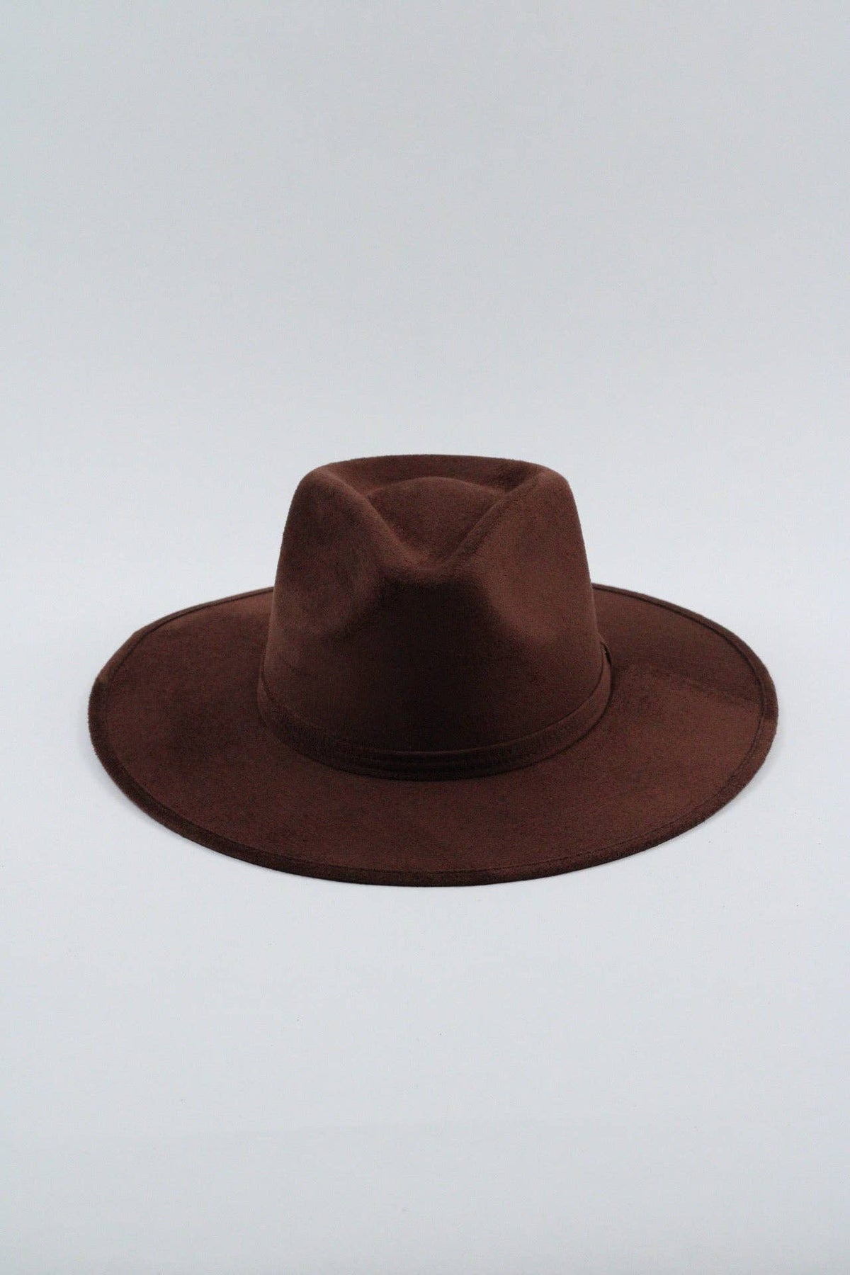 Vegan Suede Rancher Hat - Chocolate